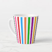 Farbenfrohe Regenbogenstreifen Linien Design - Wei Milchtasse (Linke Ecke)
