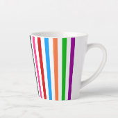 Farbenfrohe Regenbogenstreifen Linien Design - Wei Milchtasse (Rechts)