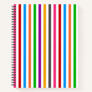 Farbenfrohe Regenbogenstreifen-Linien-Design - Wei Notizblock