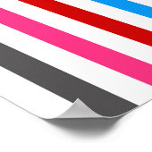 Farbenfrohe Regenbogenstreifen-Linien-Design - Wei Poster (Ecke)