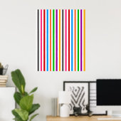 Farbenfrohe Regenbogenstreifen-Linien-Design - Wei Poster (Heimbüro)
