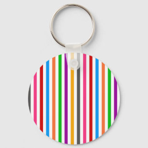Farbenfrohe Regenbogenstreifen-Linien-Design - Wei Schlüsselanhänger