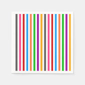 Farbenfrohe Regenbogenstreifen-Linien-Design - Wei Serviette (Vorderseite)