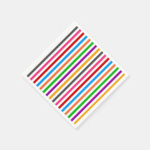 Farbenfrohe Regenbogenstreifen-Linien-Design - Wei Serviette (Ecke)