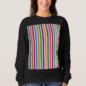 Farbenfrohe Regenbogenstreifen-Linien-Design - Wei Sweatshirt (Vorderseite)