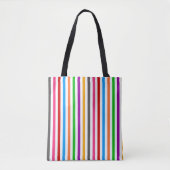 Farbenfrohe Regenbogenstreifen Linien Design - Wei Tasche (Vorderseite)