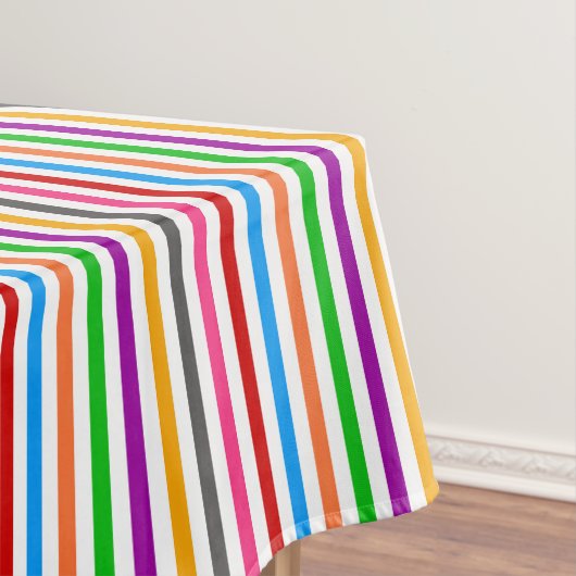 Farbenfrohe Regenbogenstreifen-Linien-Design - Wei Tischdecke (Beispiel)