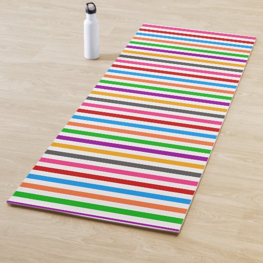 Farbenfrohe Regenbogenstreifen Linien Design - Wei Yogamatte (Beispiel)