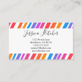 Farbenfrohe Regenbogenstreifen Minimalistisch Eleg Visitenkarte (Rückseite)