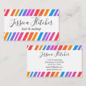 Farbenfrohe Regenbogenstreifen Minimalistisch Eleg Visitenkarte (Vorne/Hinten)