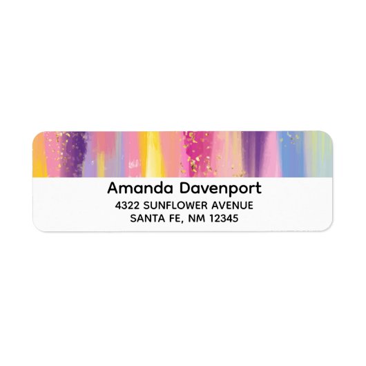 Farbenfrohe Regenbogenstreifen mit Imitaten Gold G (Vorne)