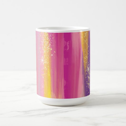 Farbenfrohe Regenbogenstreifen mit Imitaten Gold G Kaffeetasse (Mittel)