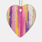 Farbenfrohe Regenbogenstreifen mit Imitaten Gold G Keramik Ornament (Links)