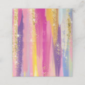 Farbenfrohe Regenbogenstreifen mit Imitaten Gold G Platzkarte (Außenseite Aufgefaltet)