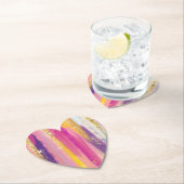 Farbenfrohe Regenbogenstreifen mit Imitaten Gold G Untersetzer (Vor Ort)