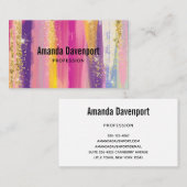 Farbenfrohe Regenbogenstreifen mit Imitaten Gold G Visitenkarte (Vorne/Hinten)