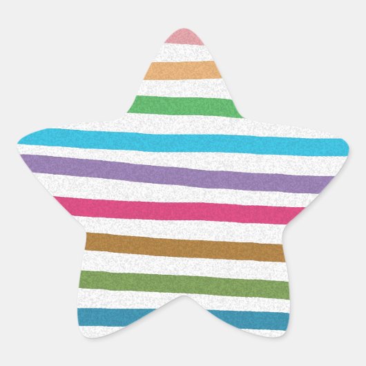 Farbenfrohe Regenbogenstreifen Stern-Aufkleber (Vorderseite)