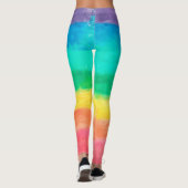 Farbenfrohe Regenbogenstreifen Summer Vibes Leggings (Rückseite)