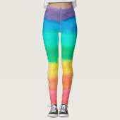 Farbenfrohe Regenbogenstreifen Summer Vibes Leggings (Vorderseite)