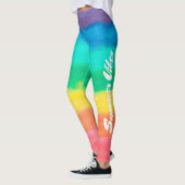 Farbenfrohe Regenbogenstreifen Summer Vibes Leggings (Links)