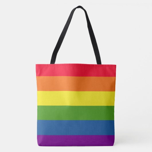 Farbenfrohe Regenbogenstreifen Tasche (Vorderseite)