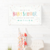 Farbenfrohe Regenbogenstreifen und Kinderdusche Banner (Insitu)