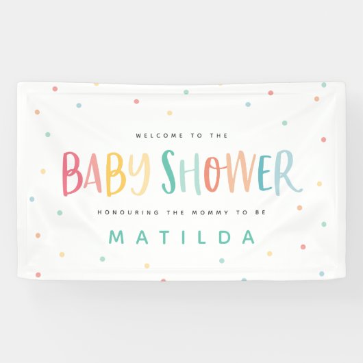 Farbenfrohe Regenbogenstreifen und Kinderdusche Banner (Horizontal)