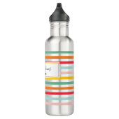 farbenfrohe Regenbogenstreifen Uni Edelstahlflasche (Rechts)