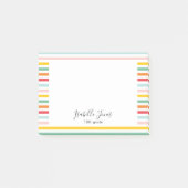 farbenfrohe Regenbogenstreifen Uni Post-it Klebezettel (Vorderseite)