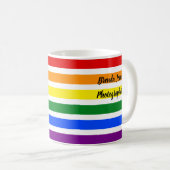 Farbenfrohe Regenbogenstreifen Vorlage für Fotogra Kaffeetasse (VorderseiteRechts)