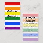 Farbenfrohe Regenbogenstreifen Vorlage für Fotogra Visitenkarte (Vorne/Hinten)