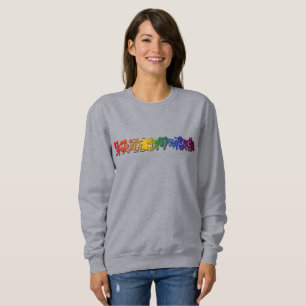 Farbenfrohe Regenbogentexte Herz Valentine Sweatshirt