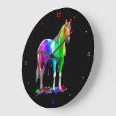 Farbenfrohe Regenbogentropfen Große Wanduhr (Winkel)