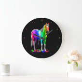 Farbenfrohe Regenbogentropfen Große Wanduhr (Zuhause)