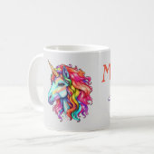 farbenfrohe Regenbogenunicorn Kaffeetasse (Vorderseite Links)