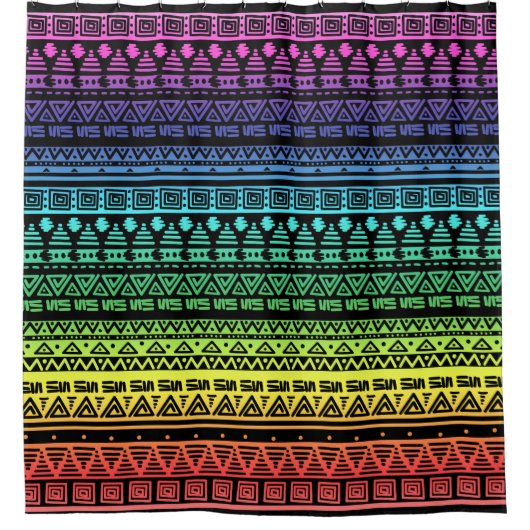 Farbenfrohe Regenbogenverzierung Duschvorhang (Vorderseite)