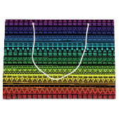 Farbenfrohe Regenbogenverzierung Große Geschenktüte (Vorderseite)