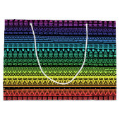 Farbenfrohe Regenbogenverzierung Große Geschenktüte (Rückseite)