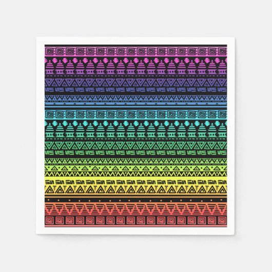 Farbenfrohe Regenbogenverzierung Serviette (Vorderseite)