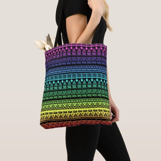 Farbenfrohe Regenbogenverzierung Tasche (Von Nahem)