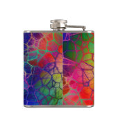 Farbenfrohe Regenbogenwebseite Flachmann (Rückseite)