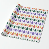 Farbenfrohe Regenbogenweihnachtsbaum Geschenkpapier (Ungerollt)