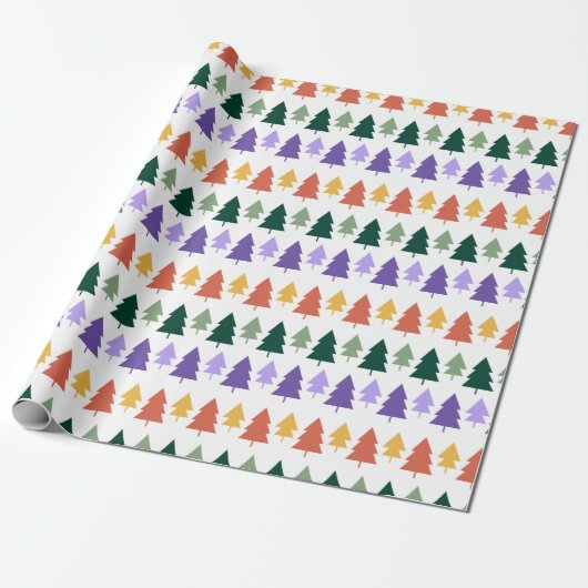 Farbenfrohe Regenbogenweihnachtsbaum Geschenkpapier (Ungerollt)