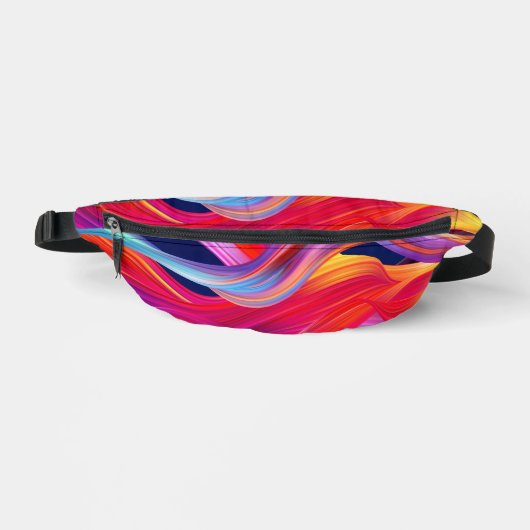 Farbenfrohe Regenbogenwellen Bauchtasche (Vorderseite)