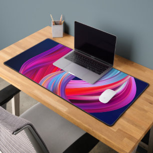 Farbenfrohe Regenbogenwellen Schreibtischunterlage