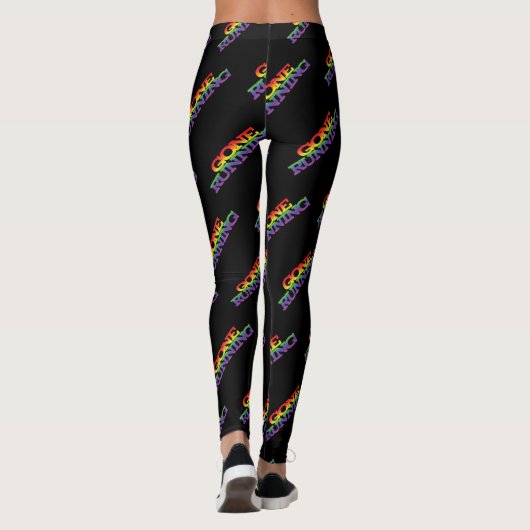 Farbenfrohe Regenbogenwirkung Gone mit Textmuster Leggings (Rückseite)