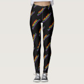 Farbenfrohe Regenbogenwirkung Gone mit Textmuster Leggings (Vorderseite)