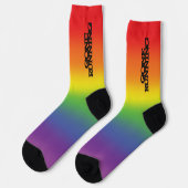 Farbenfrohe Regenbogenwirkung Gone mit Textsocken Socken (Linkes Detail)