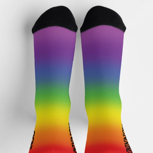 Farbenfrohe Regenbogenwirkung Gone mit Textsocken Socken (Oben)
