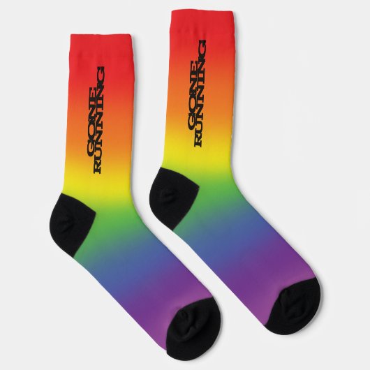 Farbenfrohe Regenbogenwirkung Gone mit Textsocken Socken (Rechts)